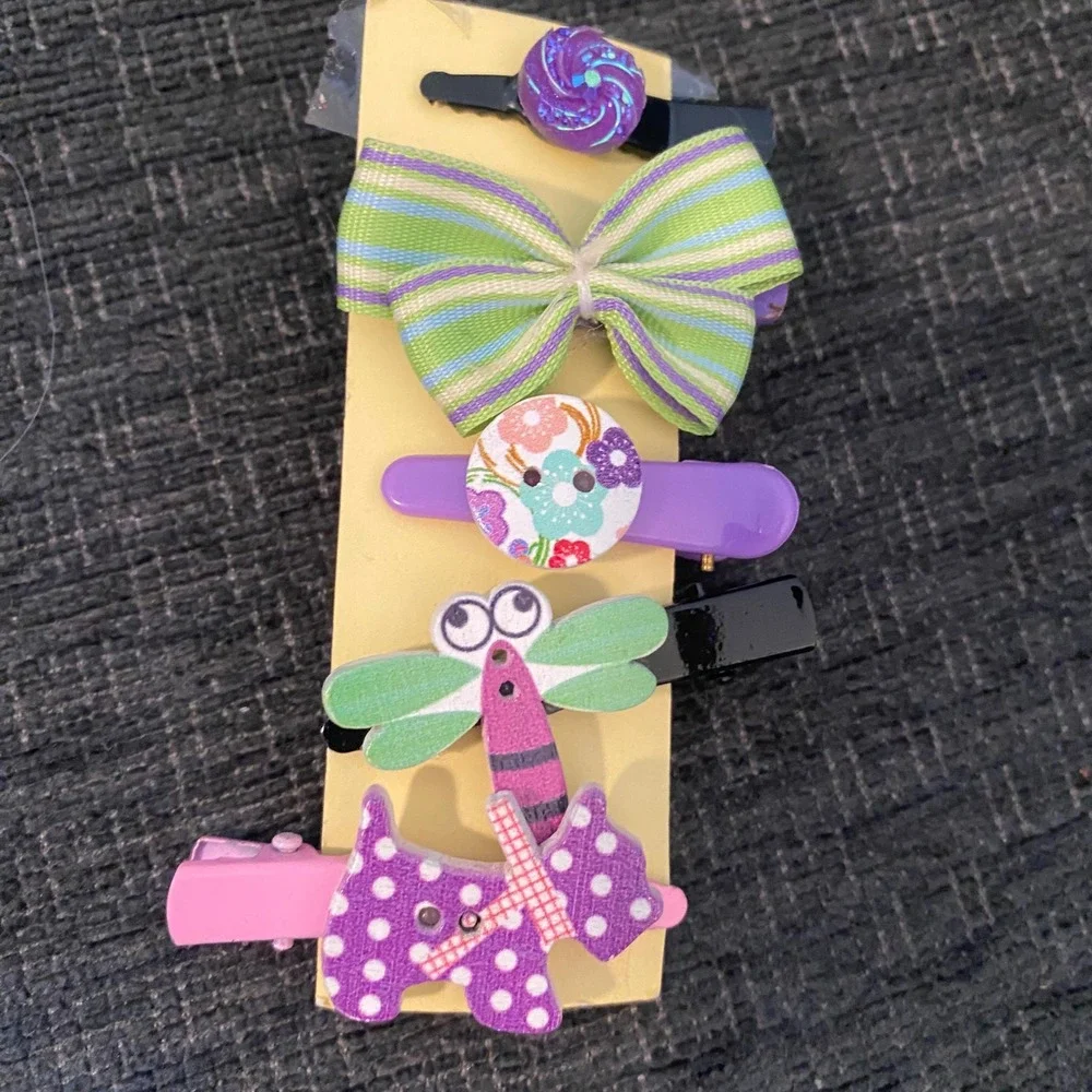 Handmade Hair Clips Kids Multicolor New Animal Flower Fruit 19pc Set
